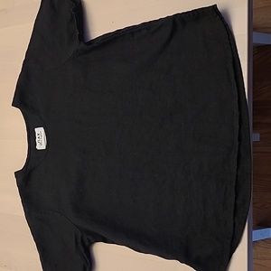 LIKE NEW FLAX by Jeanne Engelhart Blacl Boxy Cut 100% Linen T-shirt